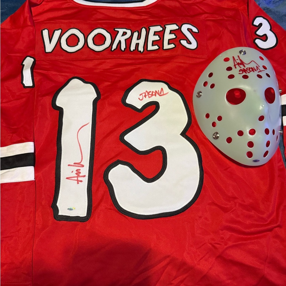 Red Hockey Jersey with Mask